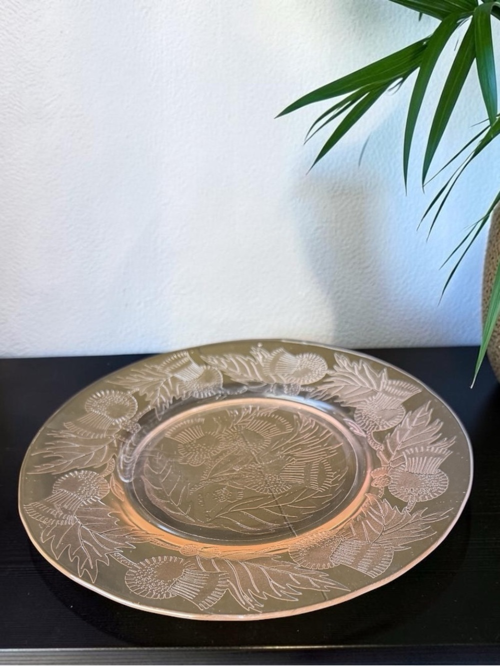 Vintage Macbeth-Evans Thistle Pink Depression Glass 8” Luncheon Plate Raised